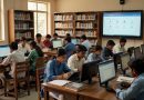 डिजिटल लाइब्रेरी में पढ़ते विद्यार्थियों का संपादकीय दृश्य
