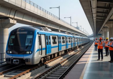 नई मेट्रो लाइन के ट्रायल रन का संपादकीय दृश्य