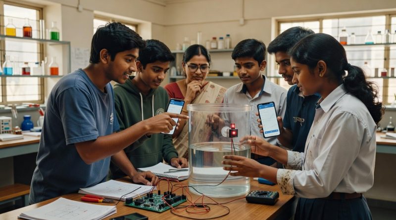 छात्रों के स्मार्ट जल सेंसर का संपादकीय दृश्य